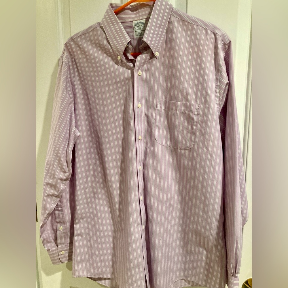 Brooks Brothers Men’s Light Purple Button Down Shirt Long Sleeve Size L Slim Fit